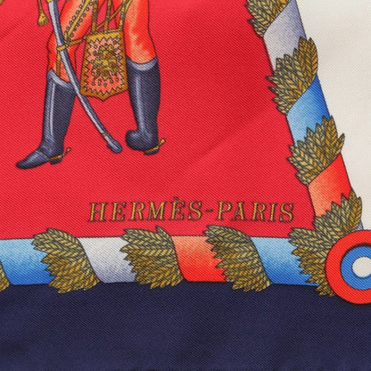 Hermes Carré 90 L'armee Imperiale Russe Russian Military Museum Silk Scarf Red