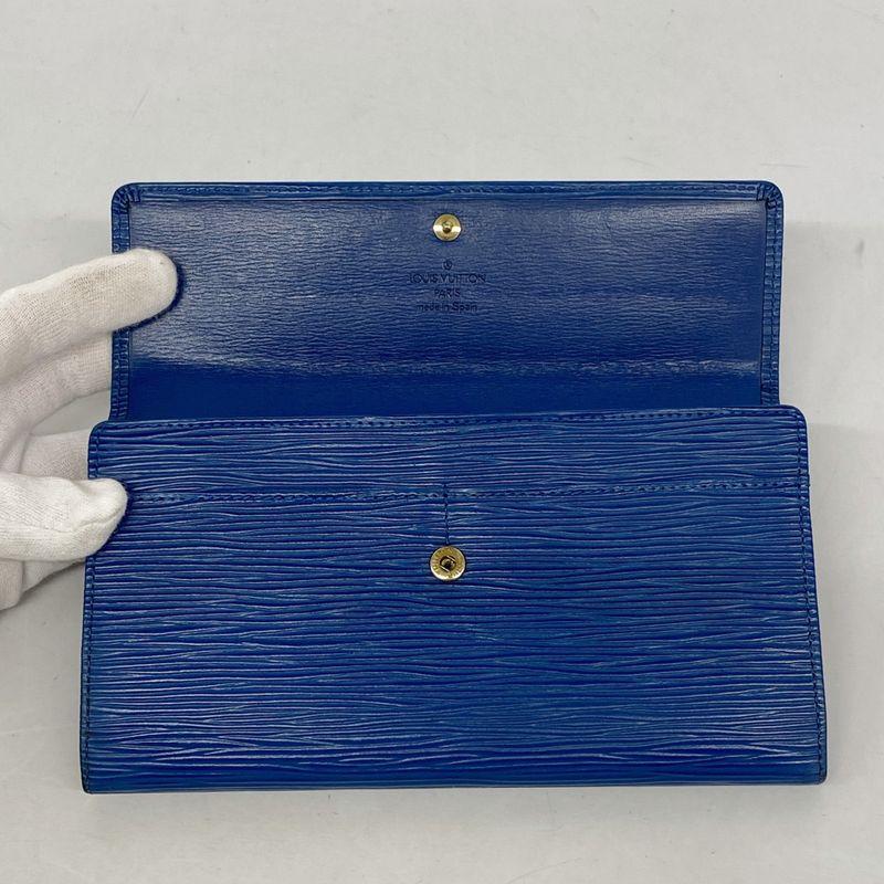 Louis Vuitton Epi Pochette Porte Monet Cles Di M63575 Toledo Blue Ladies Long