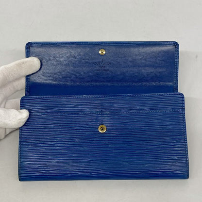 Louis Vuitton Epi Pochette Porte Monet Cles Di M63575 Toledo Blue Ladies Long