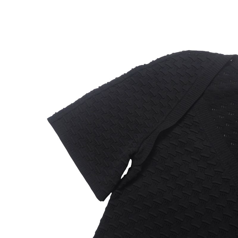 Chanel Dress Size 42 14P Knit Dress CC Logo Coco Mark Button Made In France