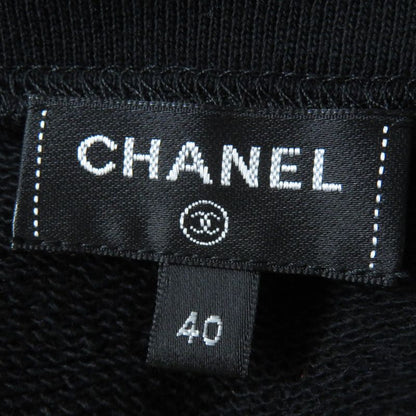 CHANEL 21B P71283 100% Cotton COCO Patch Short Sleeve T-shirt With Rhinestones