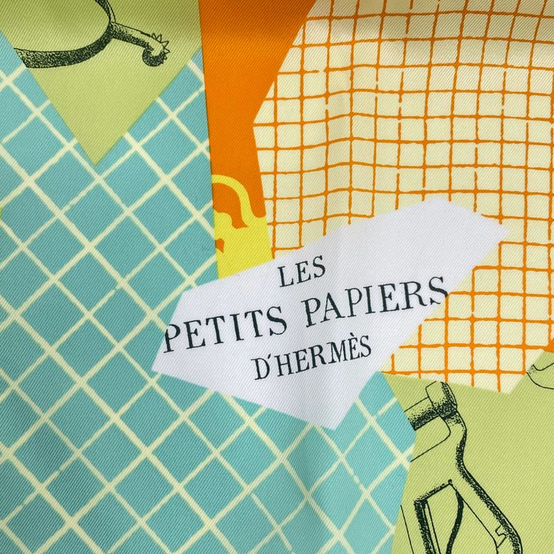 Spring-summer 2023 Hermes Scarf Silk LES Petits Papiers Multicolor