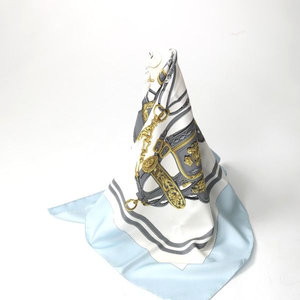 Hermes Carré 90 Brides De GALA Scarf Silk Scarf Hermes Light Blue