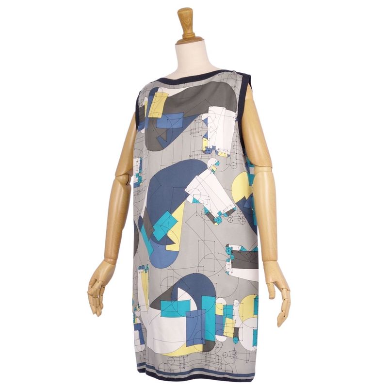 Hermes Dress Tunic Sleeveless Silk Cut