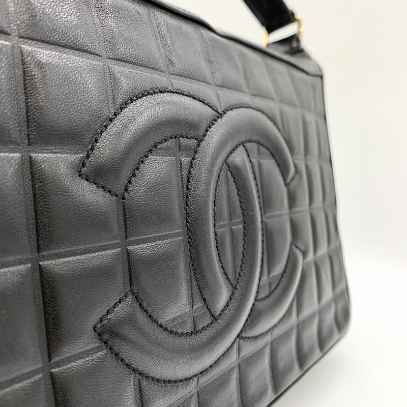 Chanel Chocobar Light Shape Shoulder Bag One Shoulder Coco Mark Lambskin Black
