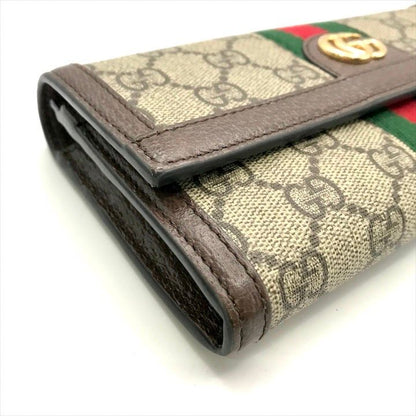 Gucci Ophidia GG Continental Wallet Leather Brown
