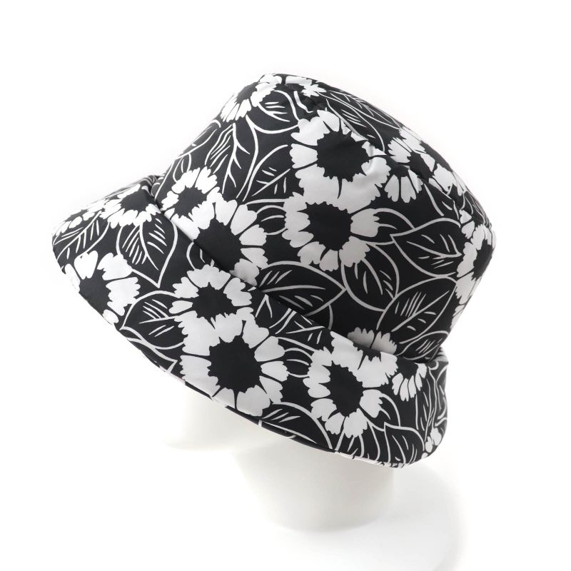 Prada 2021 1hc248 Re Nylon Floral Pattern Bucket Hat With Triangle Logo Plate