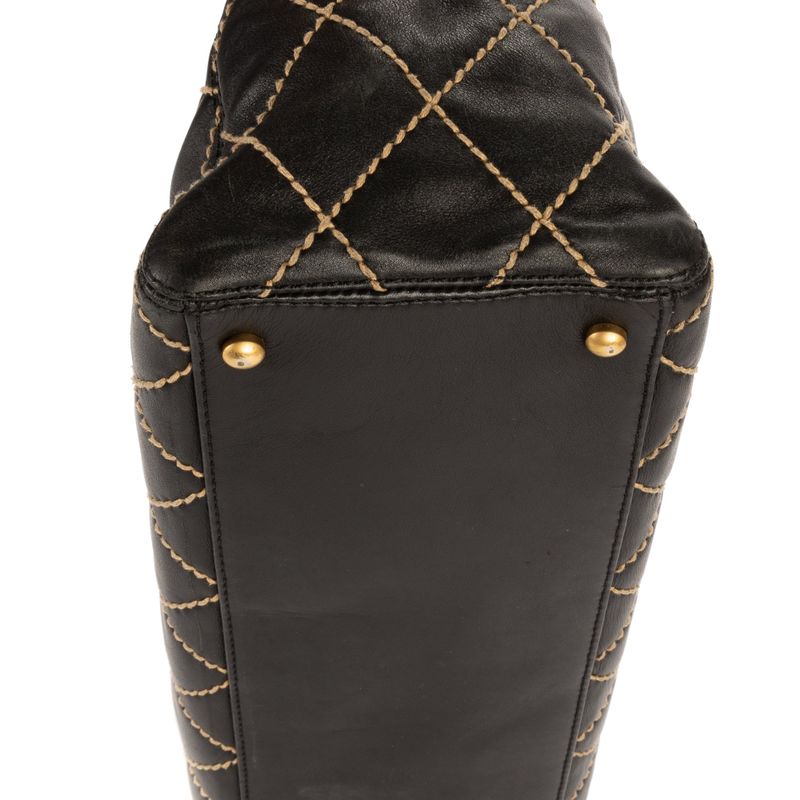 Chanel Wild Stitch Medium Tote Black Wild Stitch Lamb Skin A
