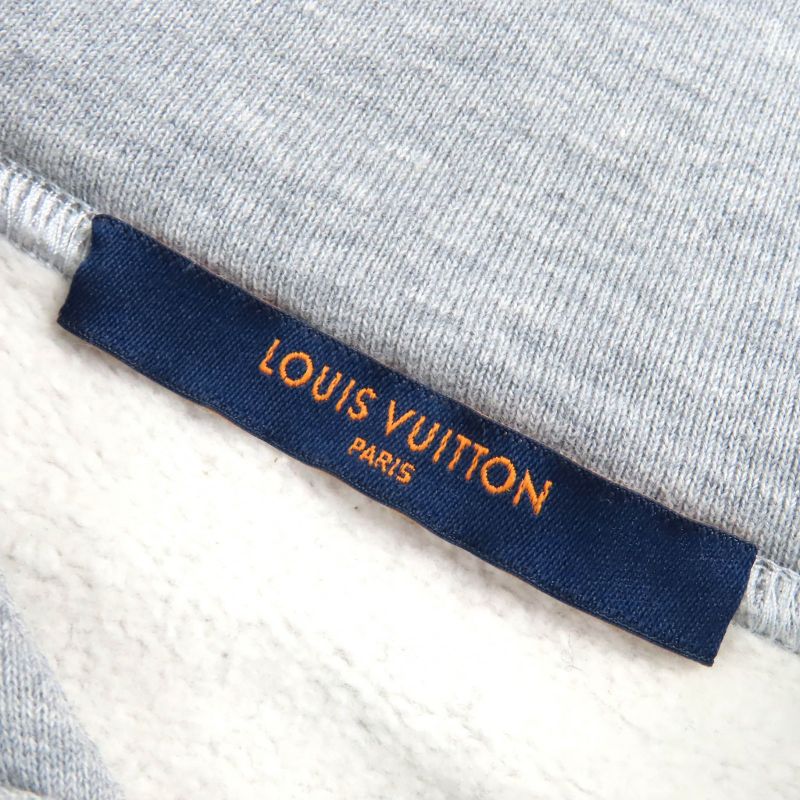 Louis Vuitton 21AW Neon Working Man 100% Cotton Logo Print Pullover Hoodie Grey