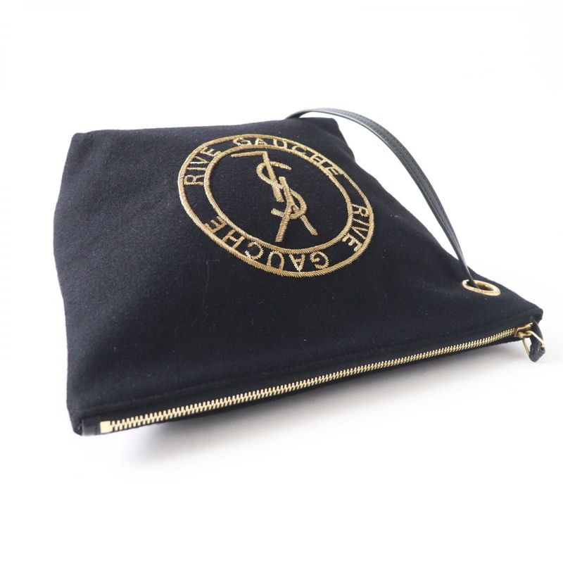 Saint Laurent Paris 7110435 Women's Wool And Leather Pouch