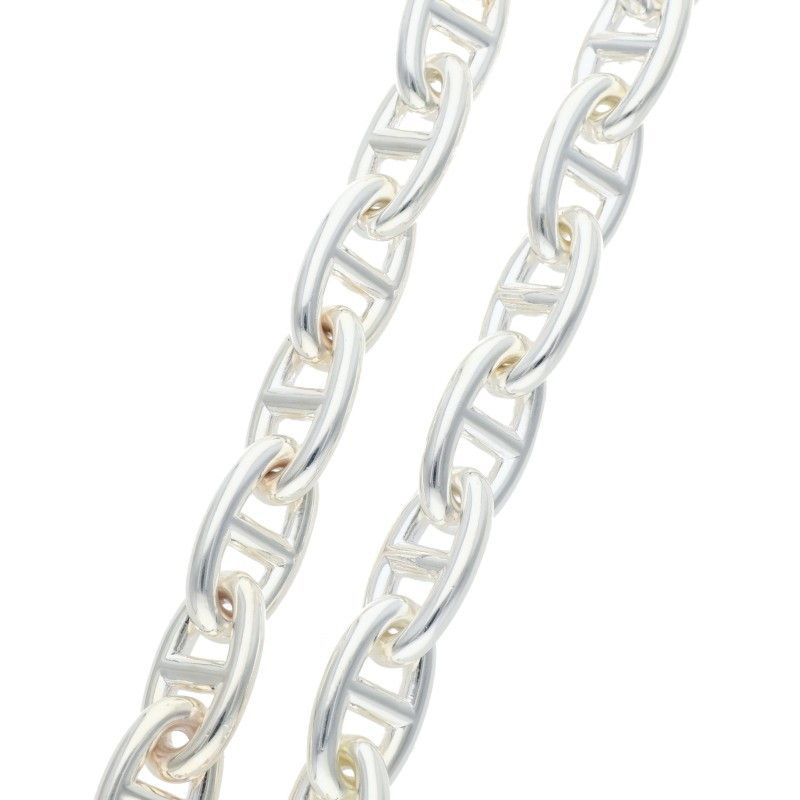 Hermes Chaine D'ancre Chaine D'ancre Silver Choker Necklace Men's GM