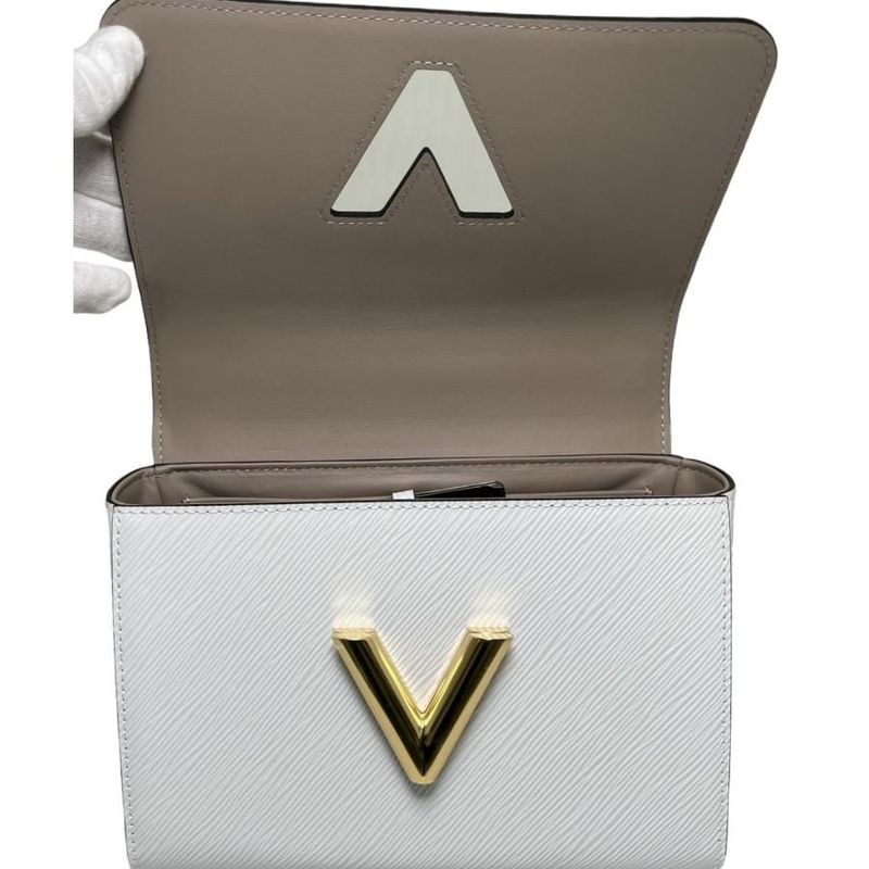 Louis Vuitton Twist MM M23514 Epi Bag Twist Women's Shoulder Bag White Calf