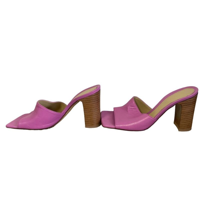 Good Bottega Veneta Leather Open Toe Square Toe Sandals Mules 35 Approx 22cm