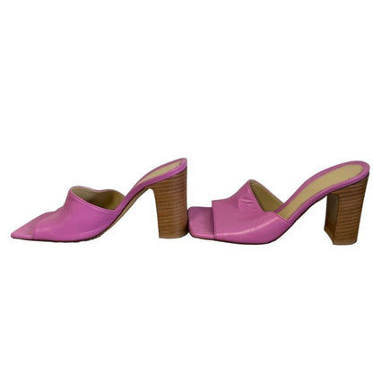 Good Bottega Veneta Leather Open Toe Square Toe Sandals Mules 35 Approx 22cm