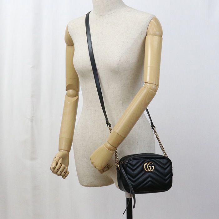 Gucci Mini Camera Bag GG Marmont 448065 Shoulder Bag Quilted Leather Women