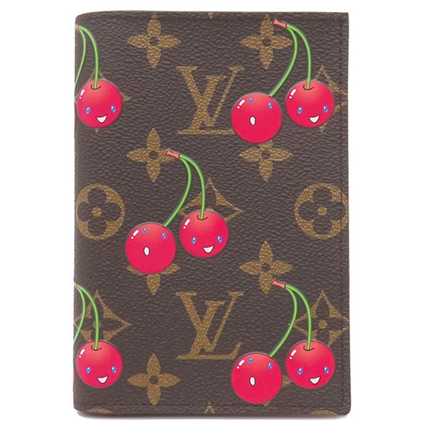 Louis Vuitton Pass Port Case Couverture Pass Port Pole Nm Monogram Cherry Canvas