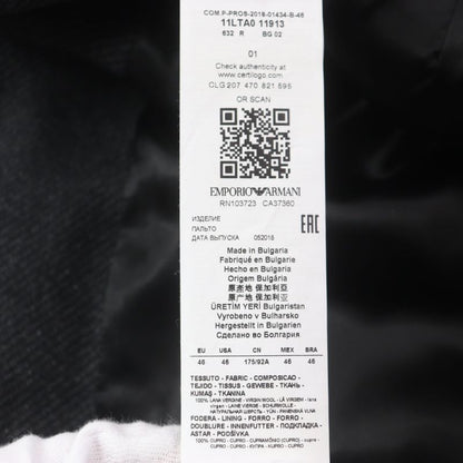  Emporio Armani Emporio Almaani T LINE 100% Wool Black Tag Woven Pattern