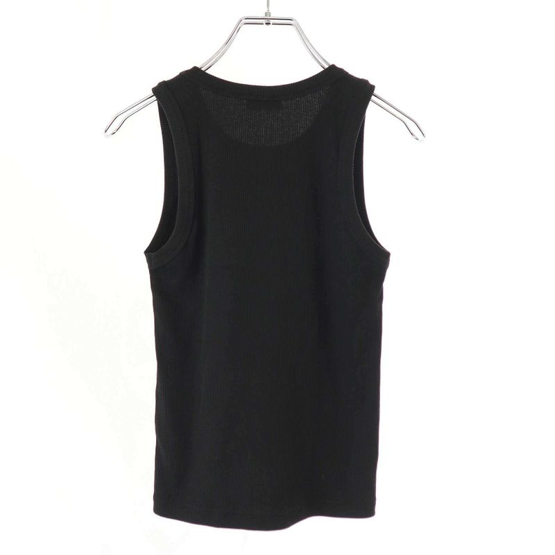 Celine 25ss Triomphe Ribbed Tank Top 2x45n0v19.38no Black XS