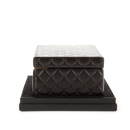 Chanel Rare Jewelry Case Black Matelasse Lambskin Leather A