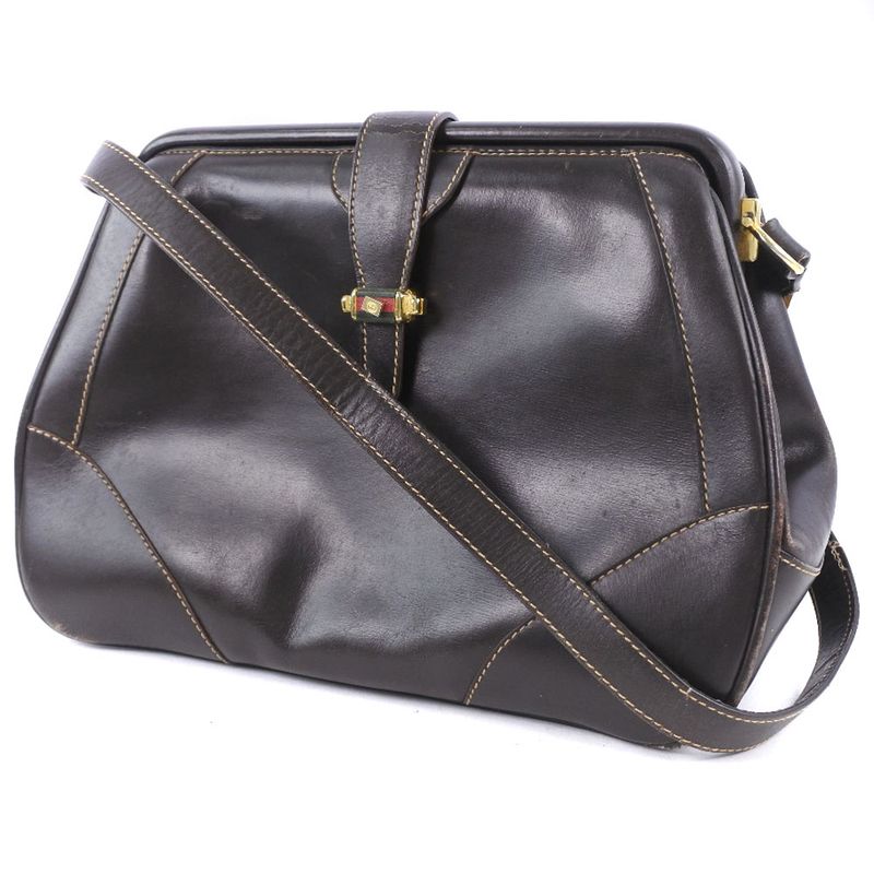 Gucci Vintage Calf Brown Women's Shoulder Bag