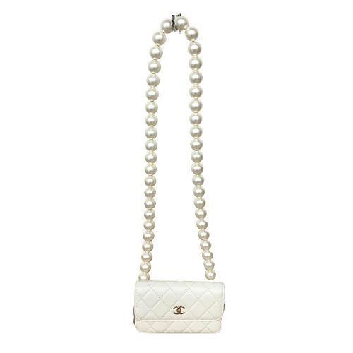 Chanel Shoulder Bag Minimato Pearl White