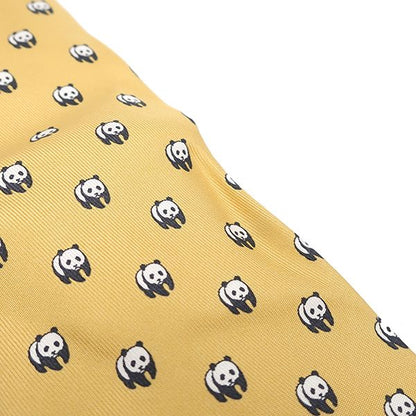 Hermes Necktie Animal Print 9cm (3.54in) Silk Yellow Panda