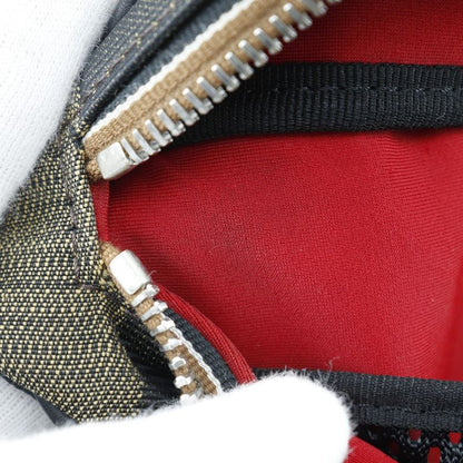 Fendi Pecan Stripe Body Bag 7va446 Nylon Canvas Brown Unisex Waist Bag