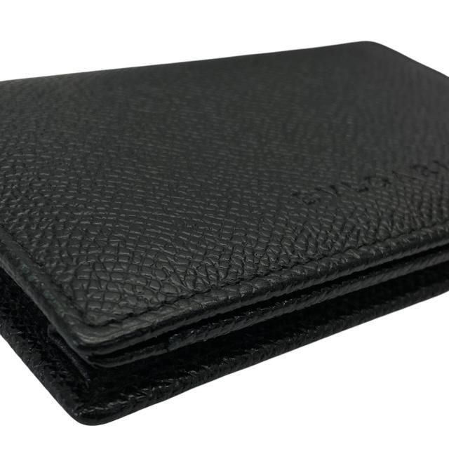 Bvlgari Card Case Pass Case Business Card Holder Compact Bifold Logo Leather