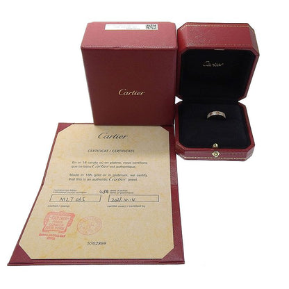 Cartier Mini Love Ring Full Pavé B4085848 18K Pink Gold And Diamonds Size 8