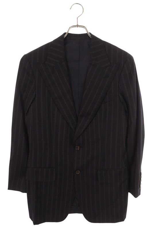 Gucci 107245 Z9525 Peaked Lapel 2B Striped Jacket Men's 44