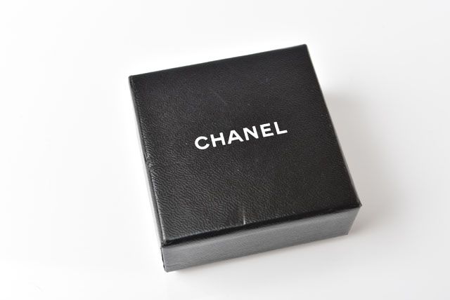 Chanel Earrings Pearl Motif Coco Rhinestone Silver