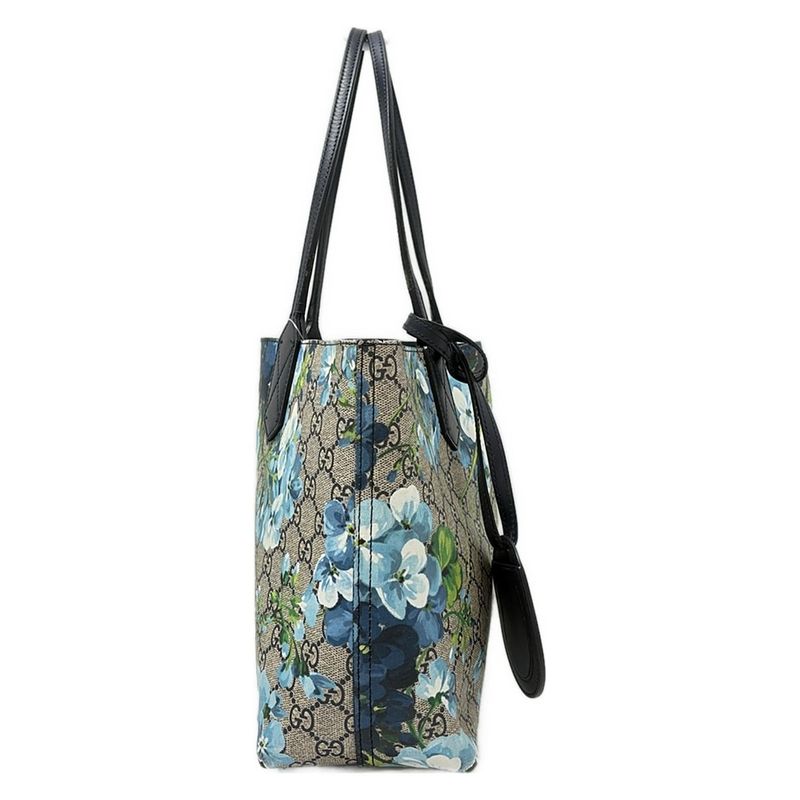 Gucci Tote Bag GG Blooms 372613 Light Blue X Beige X Multi Floral/reversible