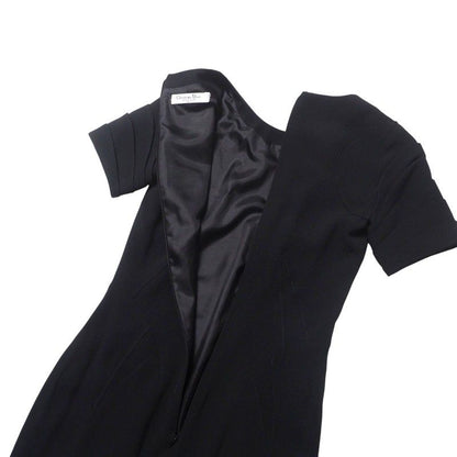Christian DIOR Dress Size F34 Short Sleeves Dress Black Made In France