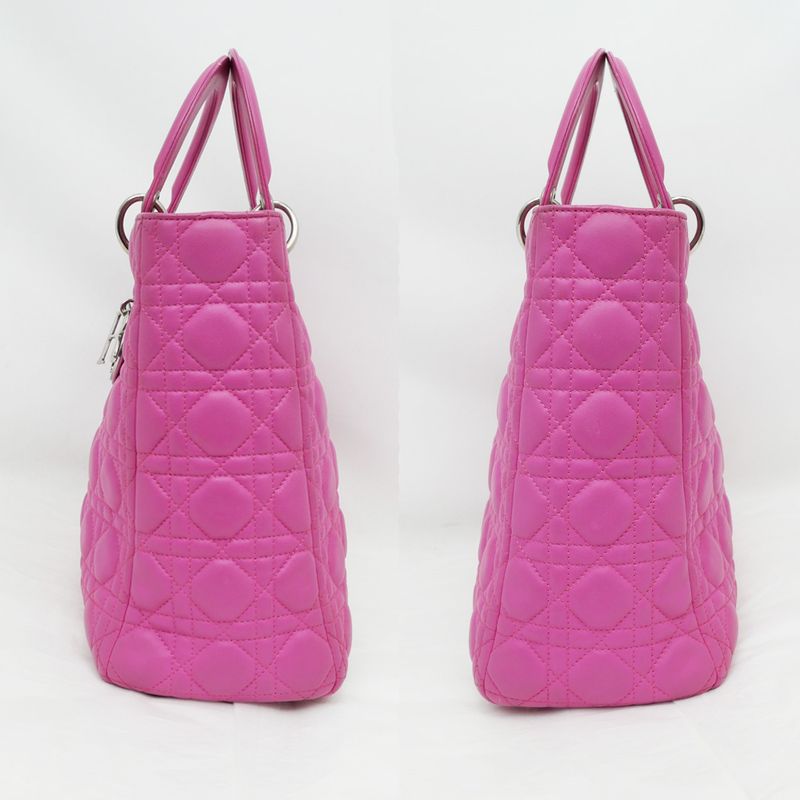 Christian Dior Lady dior Handbag Lady Dior Large Pink Lambskin Ladies