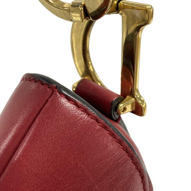 Dior/christian Dior Handbag Saddle Bag Red Leather