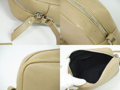 Authentic Saint Laurent Lou Shoulder Bag Pochette Camera Bag Leather Beige