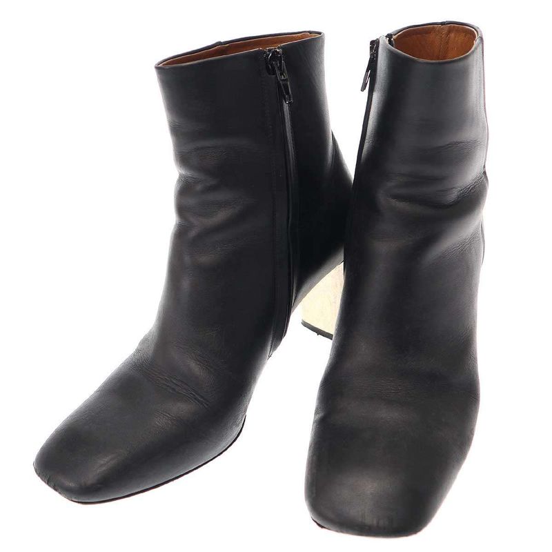 Celine Phoebe Period Bambam Side Zip Metal Heel Ankle Boots Black 36 1 2