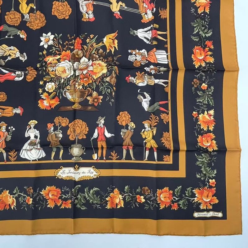 Hermes Carre 90 Gardener's Roy Silk Scarf Yellow