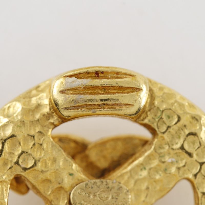 Chanel Coco Mark Vintage Gold Plated 96P Ladies 11.7g Earring