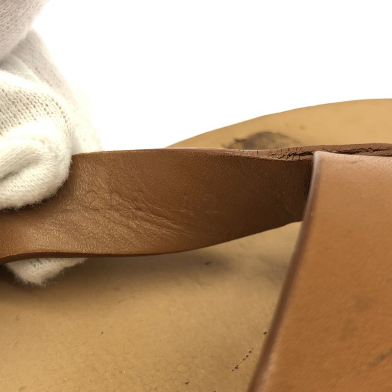 Hermes Estival Thong Leather Flip Flops Nc2218402 Brown 42