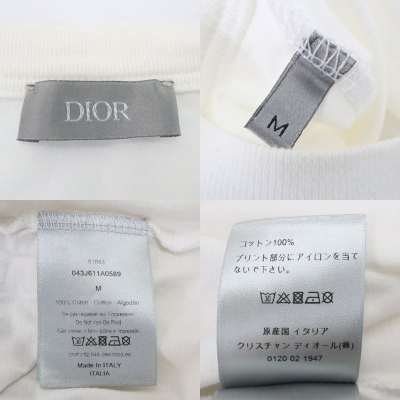 Dior Atelier Logo Long Sleeve T-shirt 043j611a0589 M Size White Cotton