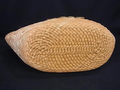 Loewe Anagram Straw X Leather Basket Bag Handbag Tote Women Beige Ft0538