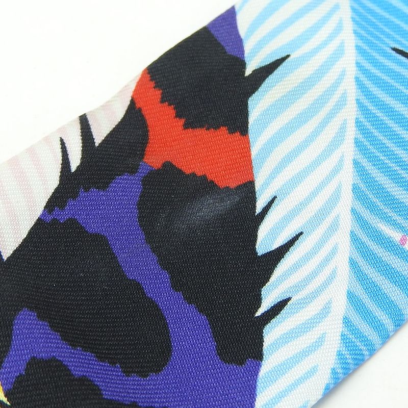 Hermes Twille Scarf Jaguar Quetzal 100% Silk Green Red Blue Multicolor Small