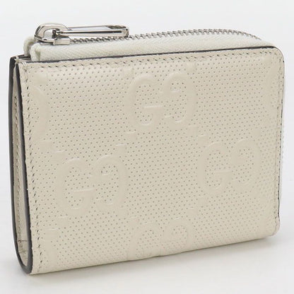 Gucci L Shaped Zipper Wallet GG Embossed 657571 Round Zipper Wallet Leather