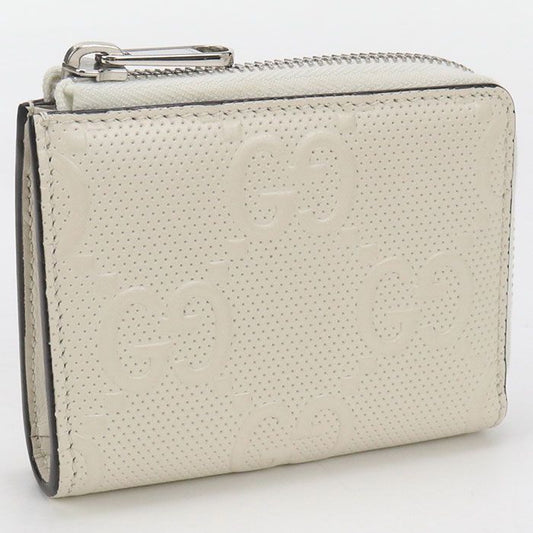 Gucci L Shaped Zipper Wallet GG Embossed 657571 Round Zipper Wallet Leather