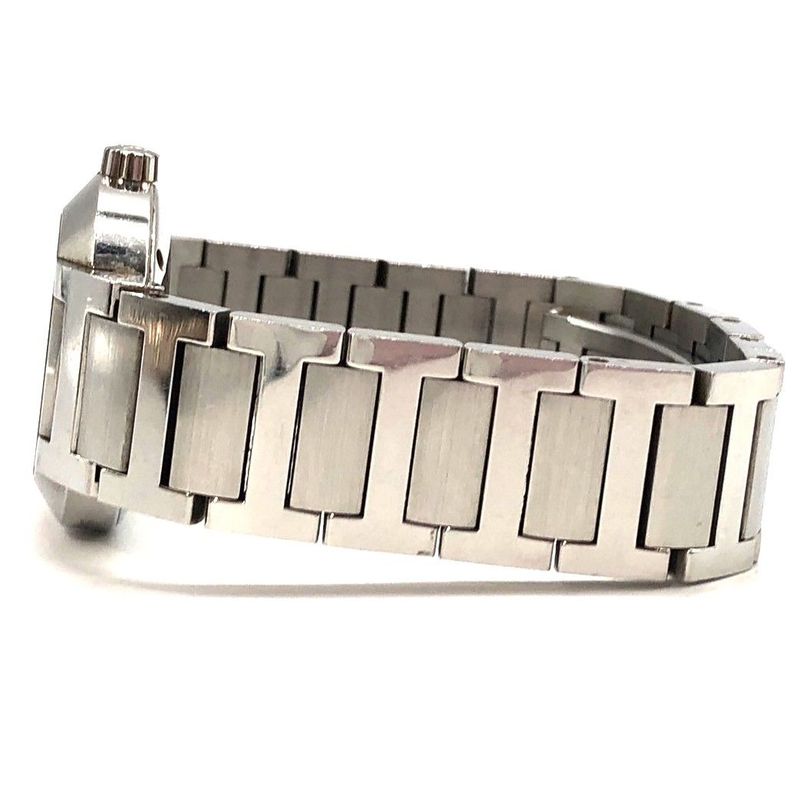 Hermes Nomade No1.210 Watch Quartz Date Metal Belt Silver White Dial Ladies