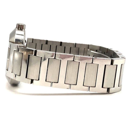 Hermes Nomade No1.210 Watch Quartz Date Metal Belt Silver White Dial Ladies