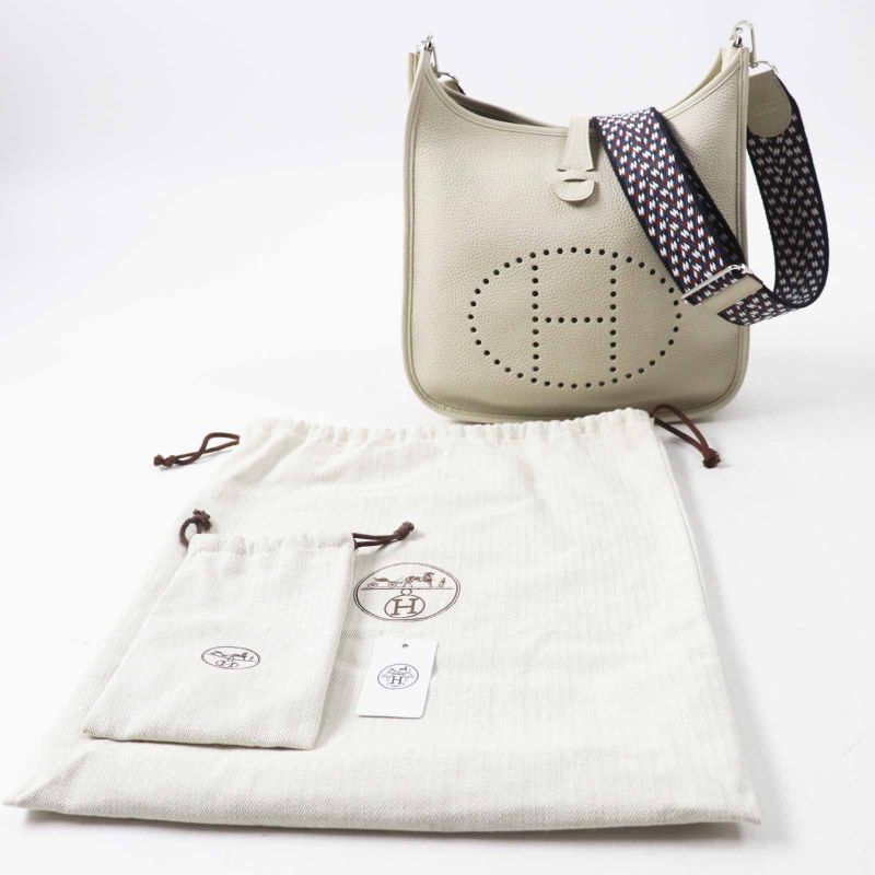 Hermes Evelyn 3PM Beton Silver Hardware Sangle Zigzag Taurillon Clemence