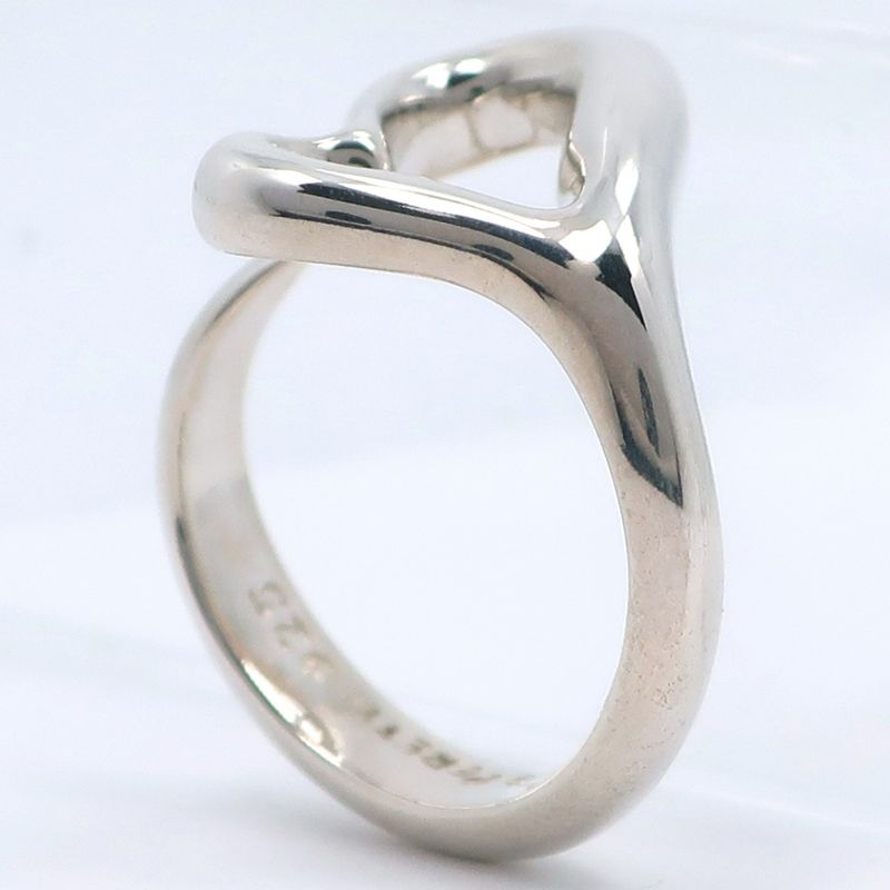 Tiffany & Co Open Heart Elsa Peretti Silver 925 9.5 Ladies 4.3g Ring
