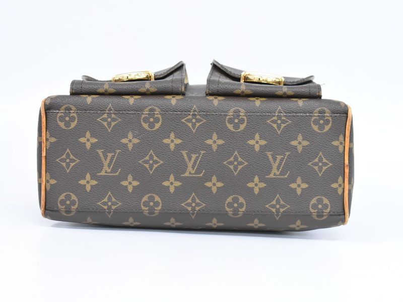 Authentic Louis Vuitton LV Manhattan PM Monogram Handbag Brown M40026 Manhattan